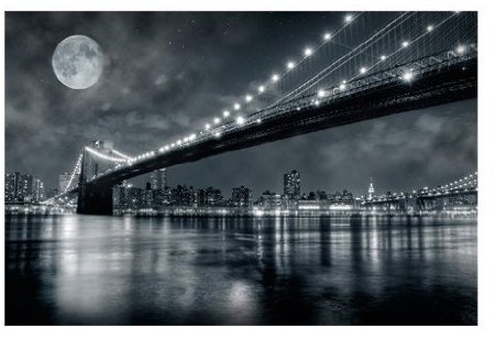 Fensterbild Manhattan Mysteries New York USA Manhattan Skyline Nacht New York Fenstersticker Fensterfolie Fensteraufkleber Fenstertattoo Glas-Sticker Fensterdeko Fensterdekoration Größe: 21cm x 31cm