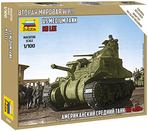 Zvezda 1/100 M3 Lee Us Medium Tank # 6264 - Plastic Model Kit