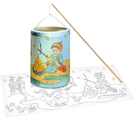 Ursus 6830000 - Laternen-Bastelset, mit Transparentpapier zum Ausmalen Ritter, ca. 20 x 15,3 cm