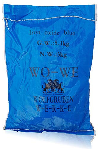 WO-WE Eisenoxid Pulver Pigmentpulver für Betonfarbe Lehm Keramik W120 Blau - 25KG (5x5Kg)