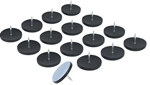 GLEITGUT 16 x Teflongleiter mit Nagel 25 mm PTFE Möbelgleiter 5 mm stark Stuhlgleiter rund