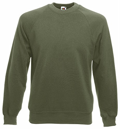 Fruit of the Loom Herren, Sweatshirt, Raglan Sweatshirt S,Classic Olive