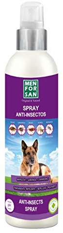 MENFORSAN Spray Anti-Insectos con Margosa, Geraniol Y Lavandino Perros - 250 ml