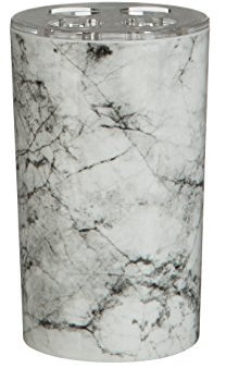 Premier Housewares Rome Toothbrush Holder - Marble Effect,Grey,7 x 7 x 12 cm