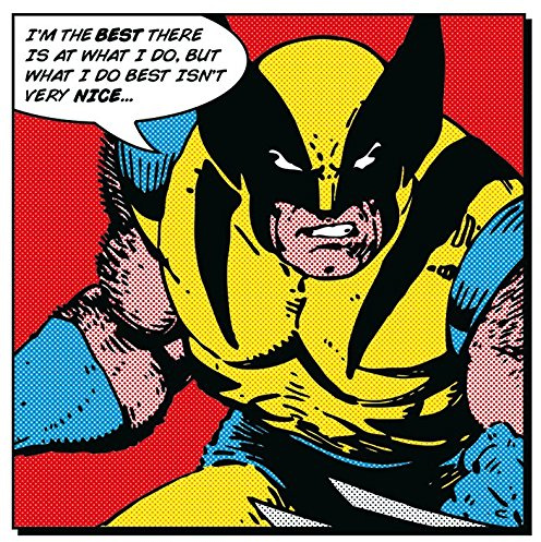 Wolverine I 'm The Best 40 x 40 cm Leinwand Prints, Mehrfarbig