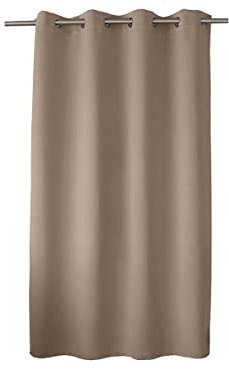 ED ENJOY HOME Rideau Occultant avec Œillets argentés, Panneau Rideau Court, Beige Naturel, 140x180cm, 100% Polyester, Tissu Certifié Oeko-TEX, Collection Réglisse