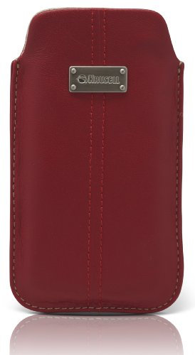 Krusell 95273 Funda de Piel Luna Extra Grande para iPhone 4S, Blackberry Bold 9900/9930, HTC Status, Motorola Pro + 4 G, Sony Ericsson Play y Otros teléfonos móviles, Red, L-Long