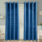 Homescapes Rajput Ösenvorhang 2er-Set, Vorhang blau 167x182 cm aus 100% Baumwolle, 2 handgewebte Vorhangschals in RIPP-Optik, Blaue Gardinen mit Ösen