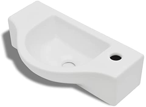 vidaXL Keramik Waschtisch Aufsatzwaschbecken Waschplatz Waschschale mit Hahnloch