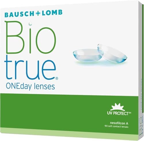 Bausch und Lomb Biotrue ONEday Tageslinsen, sphärische Kontaktlinsen, weich, 90 Stück BC 8.6 mm / DIA 14.2 / -7.5 Dioptrien