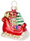 Sikora Christbaumschmuck Glas Ornament/Nikolaus Schlitten - H:6cm