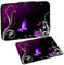 PEDEA Design Schutzhülle Notebook Tasche bis 15,6 Zoll (39,6cm) mit Design Mauspad, Purple Butterfly