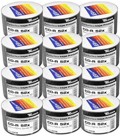 Bulk Buy Traxdata Full Face Printable 52x CD-R 700MB - 600 Discs - Buy The Box