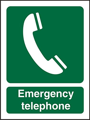 Seco Cartello telefonico di emergenza, 200 mm x 300 mm, vinile autoadesivo