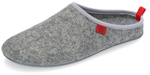 Andres Machado - Dynamic - Unisex-Hausschuh aus Naturwolle und Feinfilz mit anatomischer Sohle - Made in Spain -.EU 37 bis 47, Grau, 44 EU