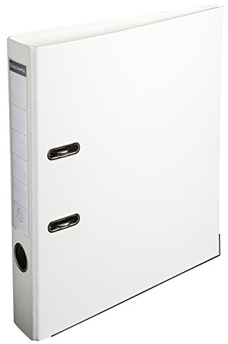 Exacompta 915402B Kunststoff-Ordner 5 cm schmal DIN A4 Kunststoffbezug außen Papierbezug innen Rückenschild austauschbar Ringordner Aktenordner Briefordner Büroordner Plastikordner weiß