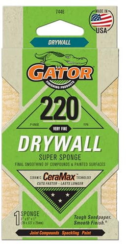 Gator 7446 Very Fine 220-Grit Drywall Sanding Super Sponge, 3 x 5 x 1 Inch