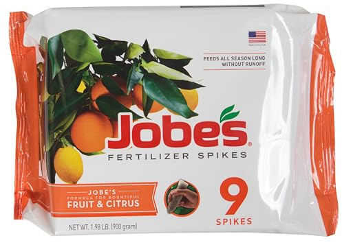 Jobe’s Garden Fertilizer Spikes, Easy Plant Care Slow Release Fertilizer for Fruit and Citrus Plants and Trees, 9 Count