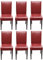Mendler 6er-Set Esszimmerstuhl Stuhl Küchenstuhl Littau - Kunstleder, rot, dunkle Beine