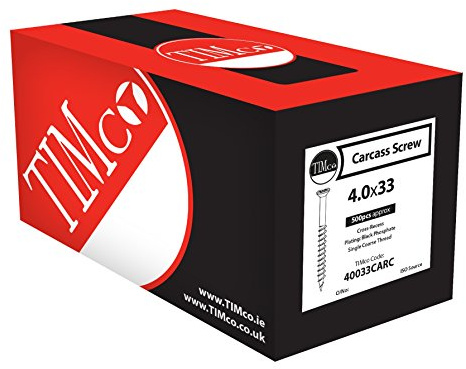 TIMCO PZ2 CSK Passivated Carcass Screws - Black - 4.0 x 33 - Box of 500