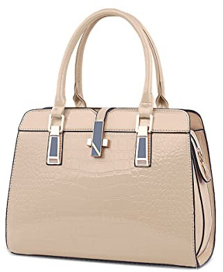 Nicole&Doris Damen Handtaschen Neue Umhängetasche Lackleder Shell Schultertasche Henkeltaschen Tasche für Frauen Khaki