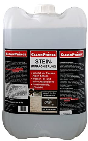 CP400030 CleanPrince Steinimprägnierung 10 Liter | Stein-Imprägnierung Granit Sandstein Kalk Pflastersteine Imprägnierer