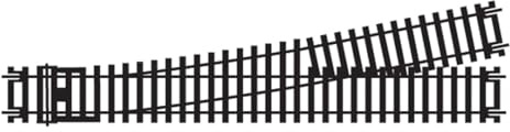 Hornby R8077 OO Gauge Left Hand Express Point Track - Extra Track Pieces for Model Railway Sets, Model Train Track Pieces - Scale 1:76, Black