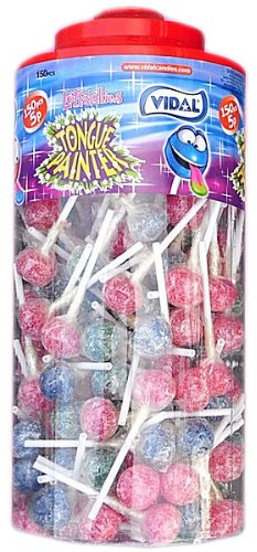 Vidal Tongue Painter Traditional Lollies Lollipops Jar Full