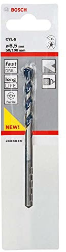 Bosch Accessories Professional 1x CYL-5 Betonbohrer (für Beton, Ø 6,5 x 100 mm, Robust Line, Zubehör Schlagbohrmaschine)