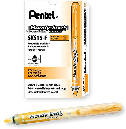 Pentel handy-line S 12 Stück Textmarker einziehbar/wiederaufladbar orange