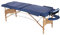 Melko Mobile Massageliege klappbar höhenverstellbar Therapieliege Massagetisch Holz Massagebank Massagebett Blau