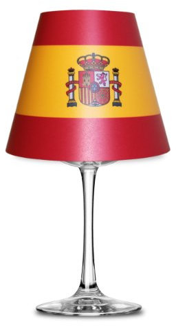 Fanartikel Fußball WM 2014 Brasilien Lampenschirm Glas (Weinglas) Teelicht #1085 (Spanien)