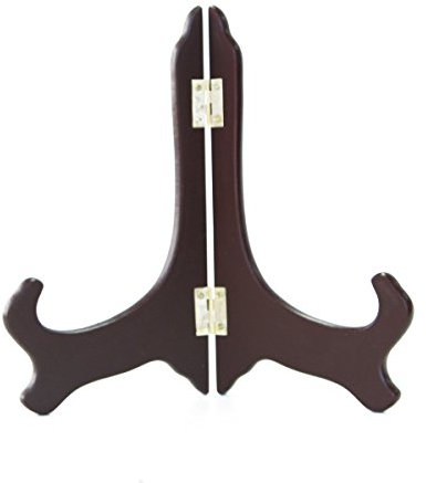Feng Shui Import Hohe Qualität Gummi fertigen dunkelbraun Holz Teller Staffelei, 10,2 cm H