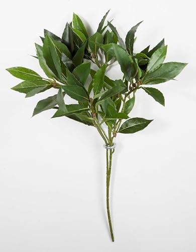 artplants.de Deko Lorbeerkirschzweig KAMIRAN, 70 Blätter, grün, 45cm | Zweig künstlich - Kunstpflanze