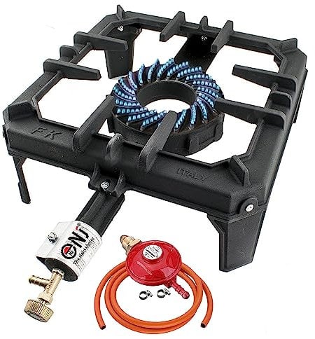 NJ GB-29 Large Gas Boiling Ring Cast Iron Burner Camping Stove Outdoor Catering LPG Cooker 8kW (Propane 37mbar Screw-on)