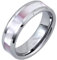 JewelryWe Schmuck 6mm Breite Glänzend Wolframcarbid Damen-Ring Engagement Hochzeit Band Ring mit Synthetisch Rosa Schale Inlay Größe 52