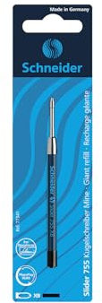 Schneider 77341 Slider 755 Kugelschreibermine (ViscoGlide-Technologie, dokumentenecht, Strichstärke XB) 1er Pack, schwarz