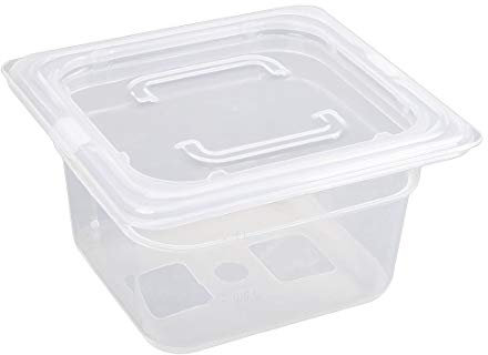 Vogue Polypropylene GN Container 1/6 with Lid - 150mm 2 1/5Ltr (Pack 4)
