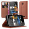 Cadorabo Hülle kompatibel mit HTC Desire 500 Handyhülle aus Premium Kunst Leder Flip Klappbare Stoßfeste Magnetische [Standfunktion] [Kartenfächern] Cover Hülle für HTC Desire 500 Tasche in Braun