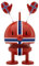 Hoptimist Norwegen Fanartikel, Glücksbringer, Olympia Deko, Klapphut Deko mit norwegischer Flagge, Fanartikel Fussball, 6,7 x 5,9 x 9,5 cm, Small, Rot, 1 Stück