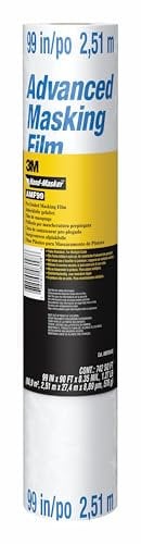 3M Abdeckfolie für Hand-Masker M3000, vorgefaltet, Transparent - 1 Rolle 2,51 m x 27,4 m - Schützt Oberflächen vor Farbspritzern