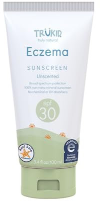 Trukid Eczema Daily Unscented SPF 30+ Natural Sunscreen, White, 3.4 Ounce by TruKid