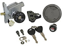 IMPORT PARTS BIKE - CERRADURA + LLAVES SCOOTER ADAPTABLE MBK 50 NITRO 1997>2002-YAMAHA 50 AEROX 1997>2002 (5 CABLES) (CON CERRADURA DE SILLIN + TAPON GASOLINA) -QUALIDAD ECO-