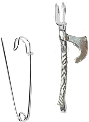 H4 Battle Axe kilt pin Scarf or Brooch pin pewter emblem 2.5 Inch handmade in sheffield