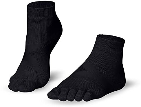 KNITIDO Marathon TS Chaussettes à orteils sport avec support du pied et système anti-ampoules, pointure:43-46, Coleur:noir (101)