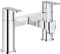 GROHE Get - 25134000 Zweigriff-Wannenmischer - Metallgriffe - Deckmontage - 2-Loch - Chrom