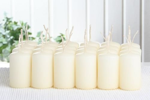 CandleCorner Baumkerzen/Mini-Stumpenkerzen 5x3 cm (24er Pack), Elfenbein