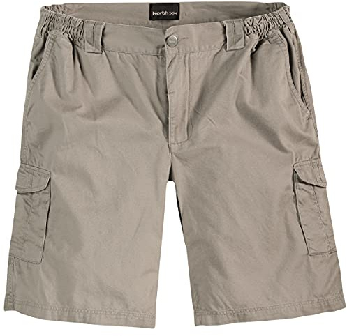 North 56°4 by Allsize Cargo Bermuda in beige Übergröße, Größe:8XL