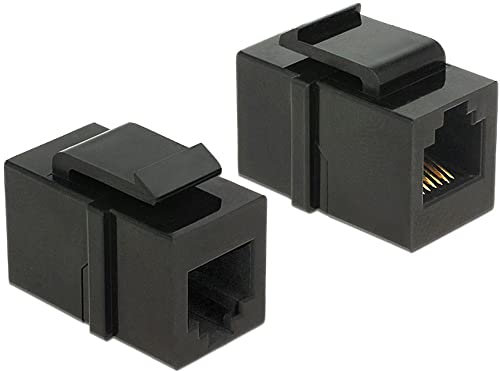 Delock 86390, Keystone Modul RJ12 Buchse > RJ12 Buchse Cat.3 schwarz