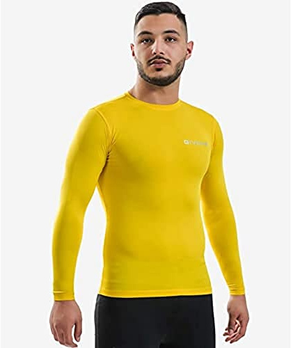 Givova Unisex Corpus 3 Elastisches Ärmel M/L Elastisches Unterhemd , Gelb, XL EU